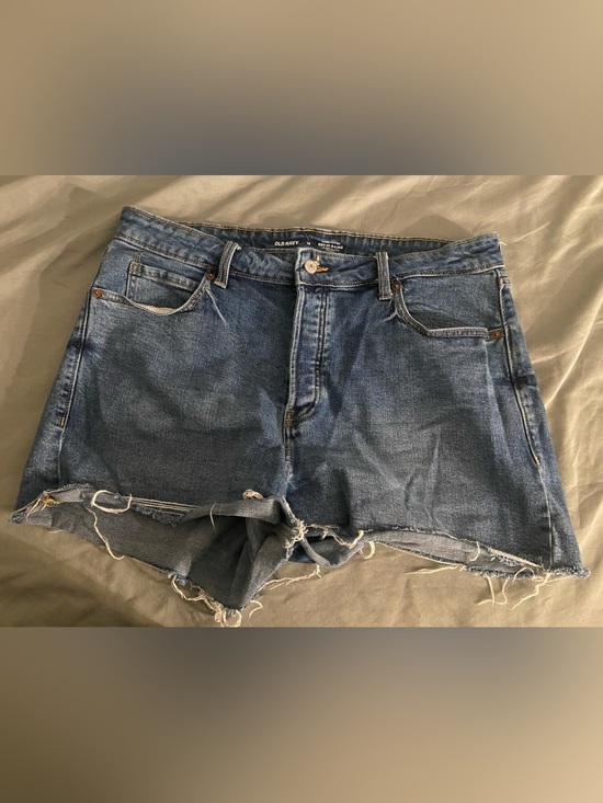 Old Navy Pants - Old Navy Women’s 16 Sky-Hi A-Line Denim Cutoff Dark Blue Classic Jean Shorts